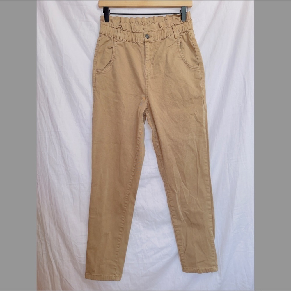 Reserved Tan High Waisted Paperbag Ankle Length Casual Pants EUR 36